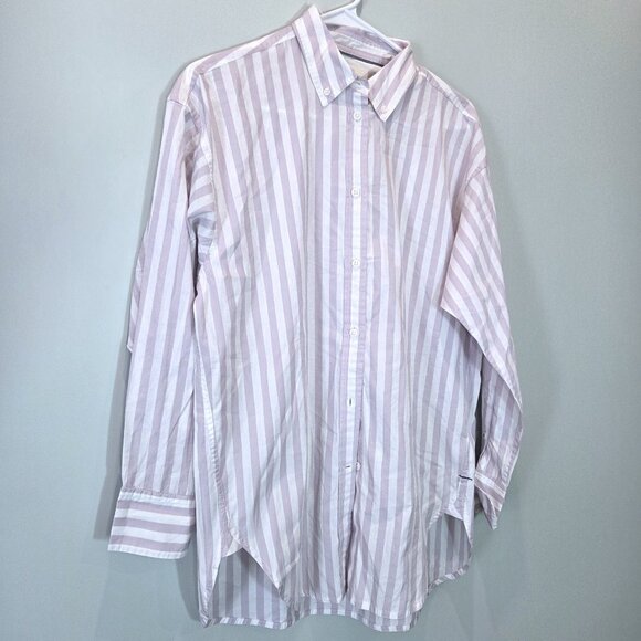 NWT J. Crew Relaxed Fit Lavender & White Blouse Size 2 - Picture 2 of 3